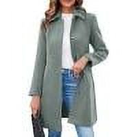 Ftwytp Womens Winter Coats Fashionable Solid Color Jacket Long Sleeve Pea Coat Trench Coat Elegant Lapels Woolen Jackets with Pockets Solid Casual Loose Cardigans