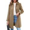 Ftwytp Womens Winter Coats Fashionable Solid Color Jacket Long Sleeve Pea Coat Trench Coat Elegant Lapels Woolen Jackets with Pockets Solid Casual Loose Cardigans