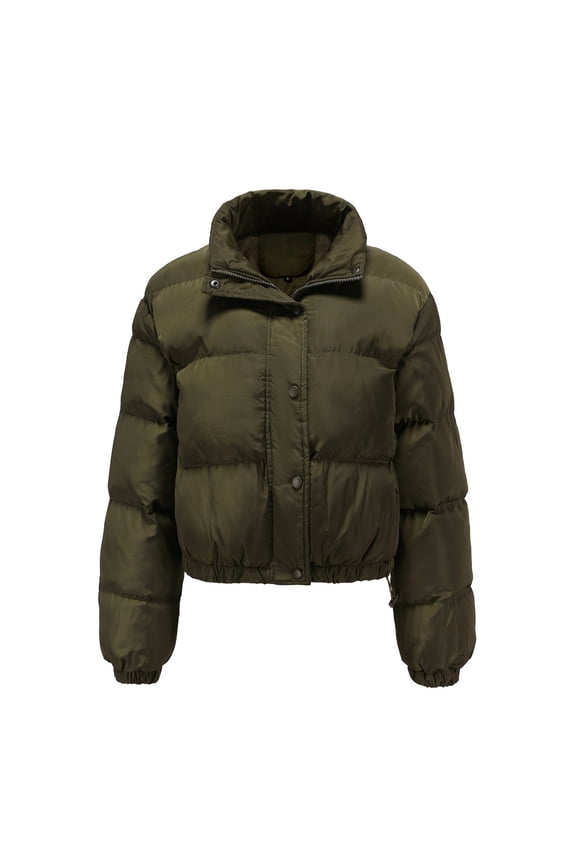 Womens Winter Lightweight Puffer Jacket with Hood Warm Short Packable Quilted Jacket Transitional Padded Down Cropped Jacket