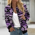 thumbnail image 1 of Ftwytp Zip Up Jacket Women Gym Fleece Sweatshirt Oversized Sports Workout Runing Baseball Coat Long Sleeve Color Blocked Casual Loose Sweater, 1 of 5
