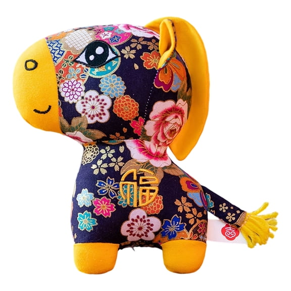 "Fu" Horse Traditional Floral Stuffed Animal (13cm/20cm Sizes) | For Festivals Home