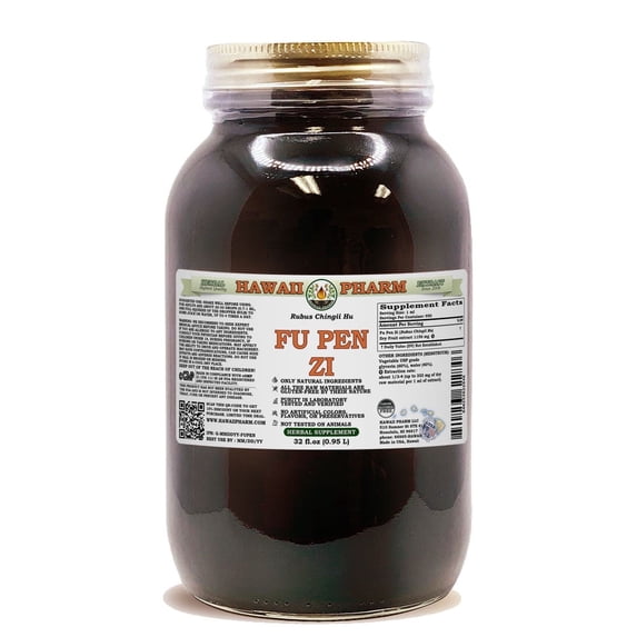 Fu Pen Zi (Rubus Chingii Hu) Dry Fruit ALCOHOL-FREE Liquid Extract. Expertly Extracted by Trusted HawaiiPharm Brand. Absolutely Natural. Proudly made in USA. Glycerite 32 Fl.Oz
