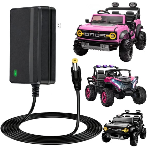 Fu1997 12V Kids Ride - On Car Charger - Safe & Reliable Power Supply for Battery - Powered Vehicles - Compatible with Most 12V Ride - On Cars - Ideal for Indoor & Outdoor Play