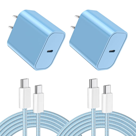 Fu1997 2 - Pack 25W USB - C Wall Charger Block with 6FT USB - C Charging Cable, Compatible for iPhone 15 - 17 (Pro/Pro Max/Air), iPad, Samsung