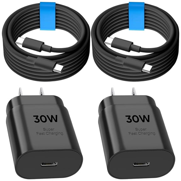 Fu1997 30W Fast Charging USB - C Charger with 10FT USB - C Cable, Compatible for iPhone 15 - 16 (Pro/Pro Max/Plus/e), Samsung Galaxy S20 - S25, Note 10 - 20