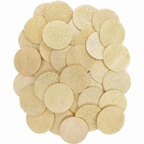 Fu997 36 pcs/Set Natural Exfoliating Face Pad Loofah Sponge Facial Brush - Makeup Remover - Shower Scrubber - Remove Dead Skin - Body Bath Spa for Men & Women - Renewable Resource - Pack of 36