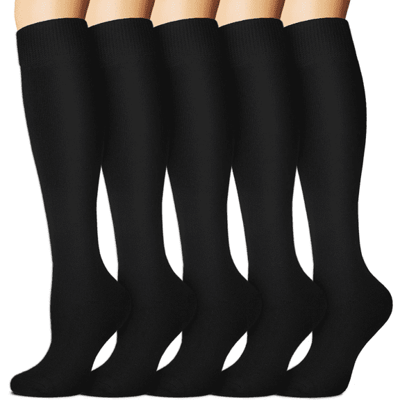 Fu997 5 Pairs Warm Knee High Socks for Women-Thermal Cotton Socks for Hiking,Work,Winter,Gifts