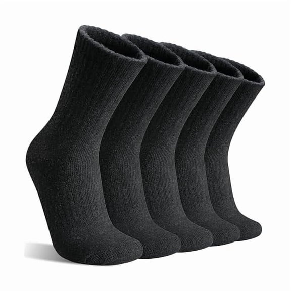 Fu997 5 Pairs Womens Merino Wool Socks Hiking Warm Winter Thick Thermal Crew Cozy Cabin Ladies Gift Comfy Boot Work Socks