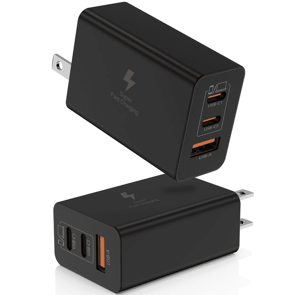 Fu997 65W GaN Super Fast Charging USB - C Cube Plug - for Compatible with MacBook Pro/Air, iPad, iPhone 15 - 17 Pro Max, Samsung Galaxy S24 - S26 Ultra