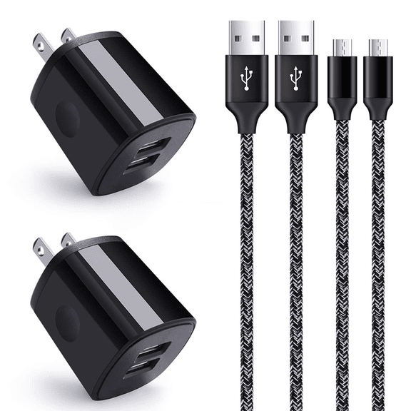 Fu997 Android Wall Charger - with Fast - Charging Micro USB Cable - for Compatible with Samsung Galaxy J2 - J7 Series, S5 - S7, A6 - A10, Note 4 - 5, LG K20 - K40