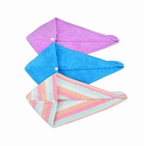 Fu997 Hair Drying Towel Twist Microfiber Towels for Hair Turban Wrap Fast Drying Super Soft and Absorbent Great Gift for Women and Girls 3-Pack