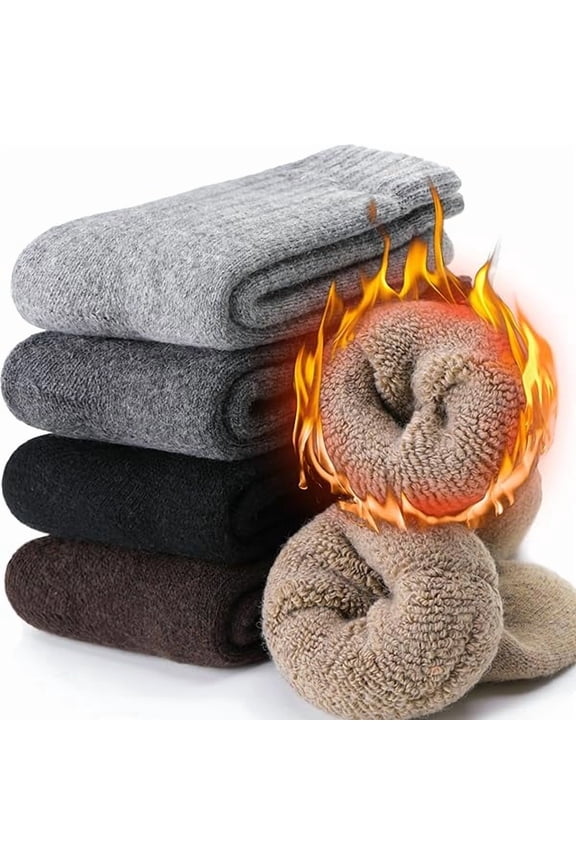 Men Merino Wool Socks Super Thick Thermal Hiking Winter Warm Boot Heavy Soft Cozy Socks for Cold Weather