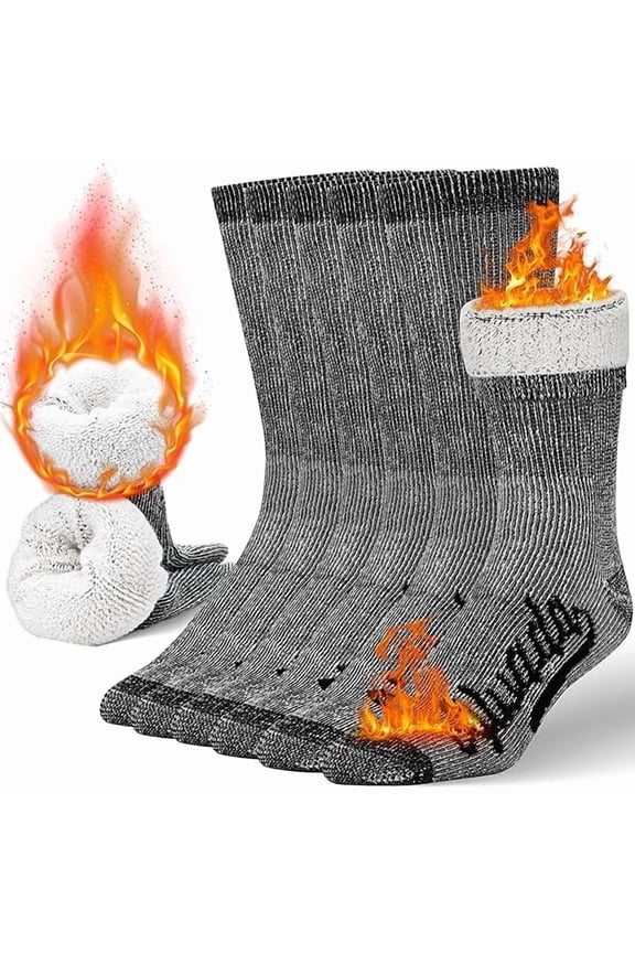 Merino Wool Hiking Socks Thermal Warm Crew Winter Boot Sock For Men & Women 3 Pairs