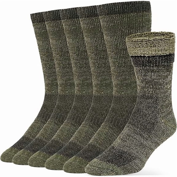 Fu997 Merino Wool Hiking Socks Thermal Warm Crew Winter Boot Sock For Men & Women 3 Pairs