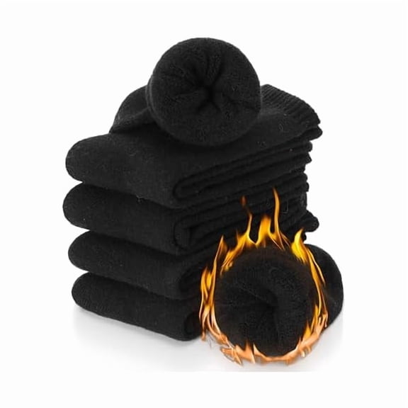 Fu997 Merino Wool Socks Thermal Warm Winter Thick Hiking Boot Cozy Crew Cabin Comfy for Womens Ladies Work Socks 5 Pack