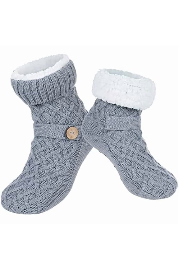 Winter Womens Warm Fluffy Slipper Socks, Soft Cozy Fuzzy Christmas Sock with Non-Slip Grippers for ladies Gifts