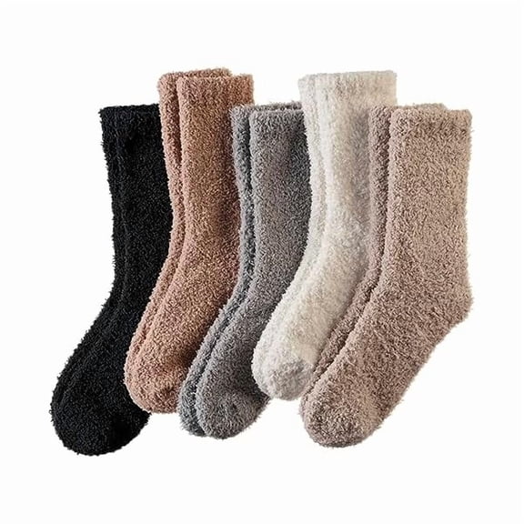 Fu997 Women Fuzzy Slipper Socks Winter Microfiber Soft Cozy Plush Fluffy Socks Warm Comfy Thermal Home Sleeping Socks