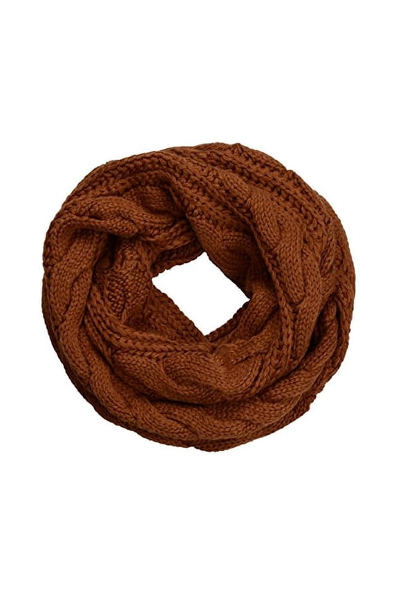Womens Thick Ribbed Knit Winter Infinity Circle Loop Scarf