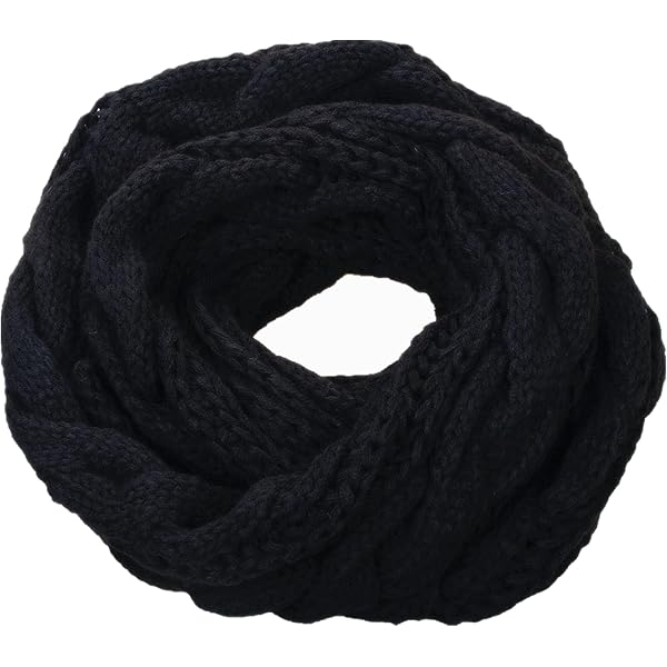 Fu997 Womens Thick Ribbed Knit Winter Infinity Circle Loop Scarf ...