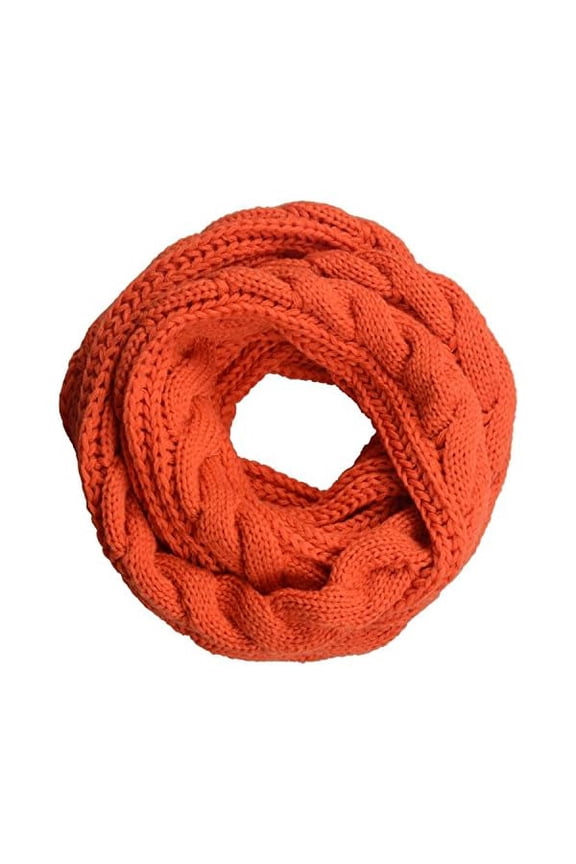 Womens Thick Ribbed Knit Winter Infinity Circle Loop Scarf