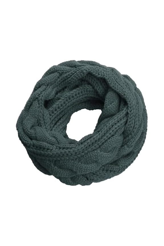 Womens Thick Ribbed Knit Winter Infinity Circle Loop Scarf