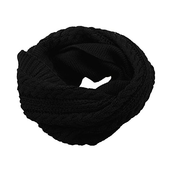 Fu997 Womens Thick Ribbed Knit Winter Infinity Circle Loop Scarf ...