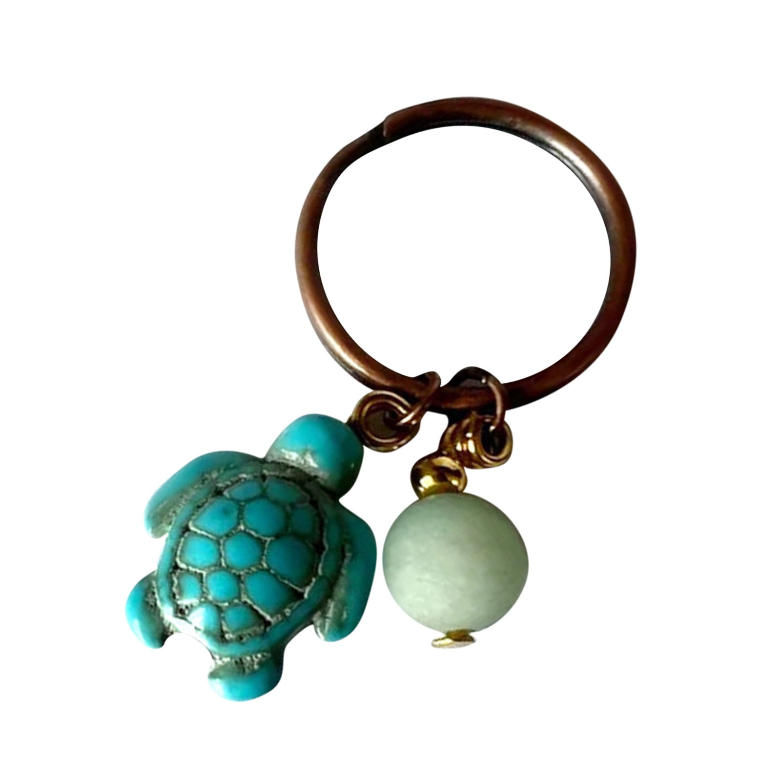 FuChenYu Architectural Salvage Stained Glass Travel Turtle Keychain