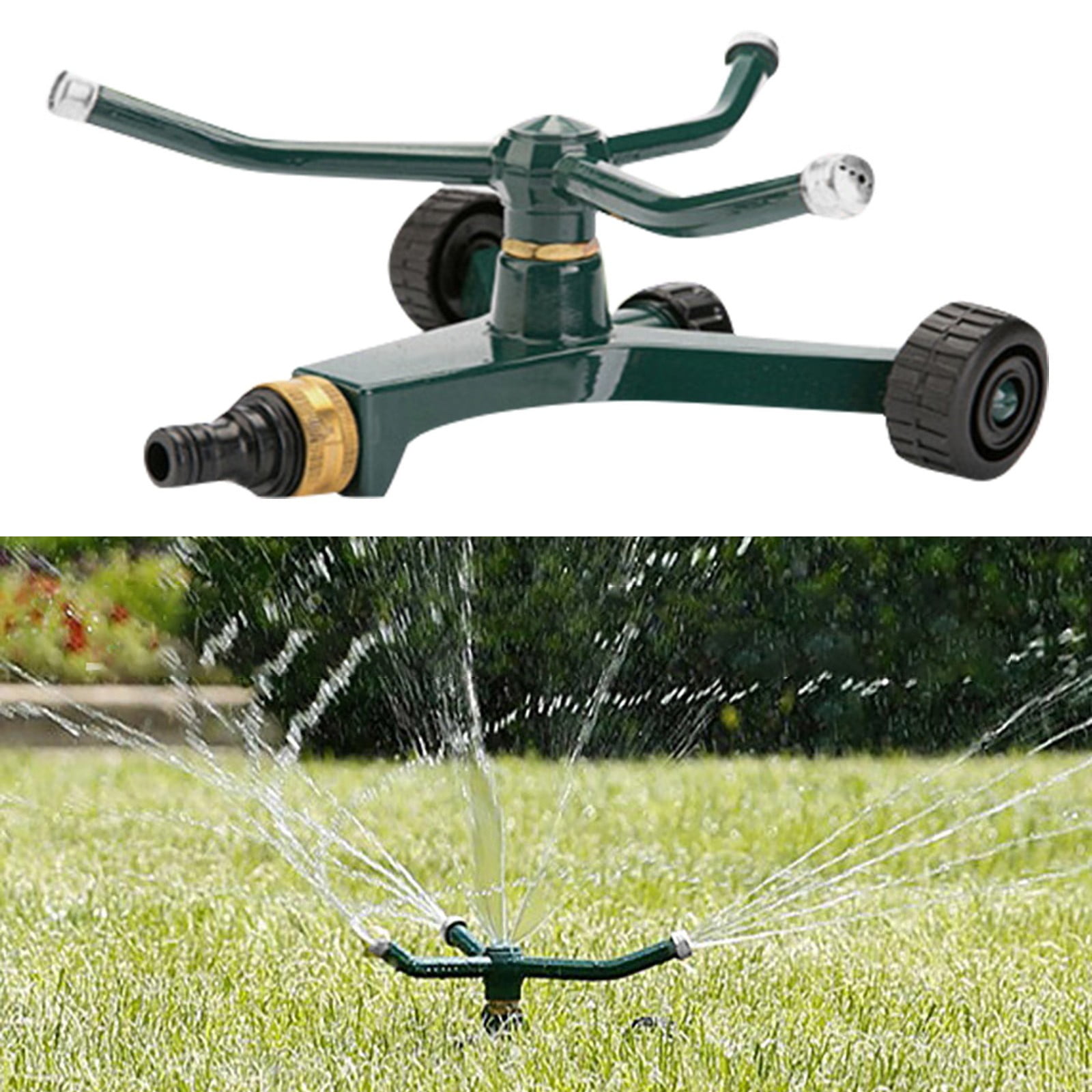 FuChenYu Irrigation Hose Stakes Gardening Three Arm Sprinkler Automatic