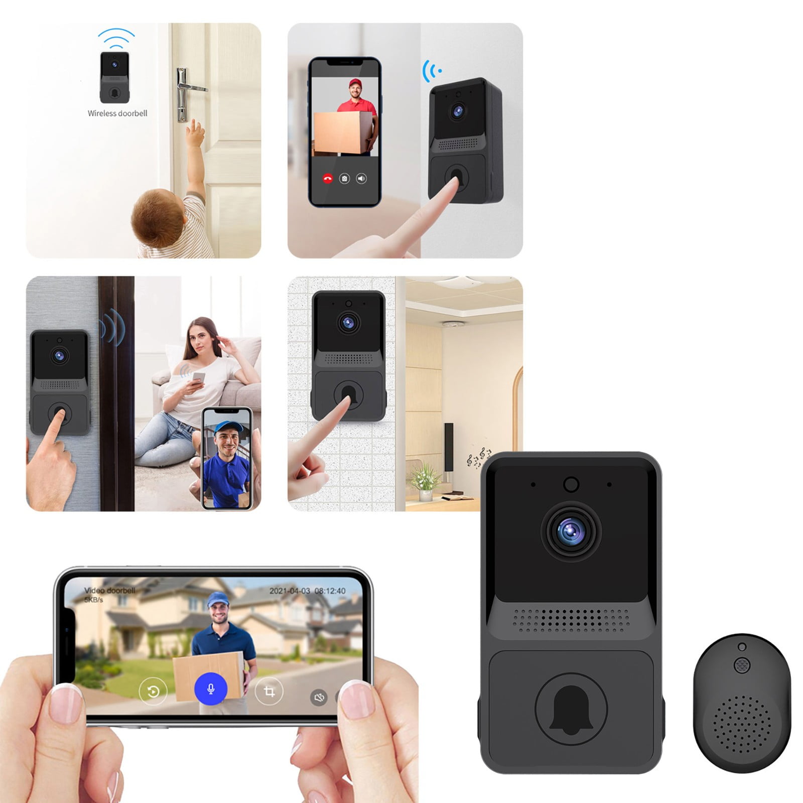 FuChenYu Smart Wireless Remote Control Video Doorbell Smart Video Ring