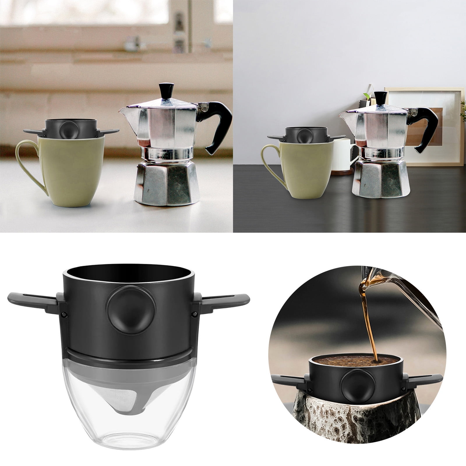 FuChenYu Waste Pour Over Coffee Maker Portable Stainless Steel Reusable