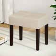 thumbnail image 1 of FAGAGA Small PU Leather Bench with Wood Legs Makeup Chair for Vanity, Modern Accent Ottoman Footstool for Makeup Room, Living Room, Bedroom, Entryway |Beige, 1 of 7