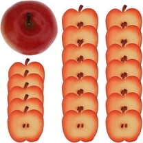 Fuax Red Apples Artificial Apple Slices Model Fake Simulation Lifelike 20 PCS Fruits Set for Home Kitchen Wedding Party Decoration Photography Props