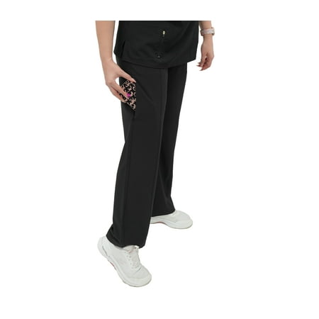 Fubu Women's High Waisted Wide Leg Yoga Scrub Pant Medical Nursing Uniform