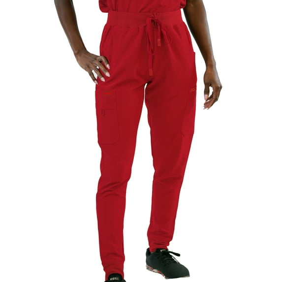 Fubu Women's Slim Fit High Waisted Jogger Yoga Scrub Pant Medical Nursing Uniform