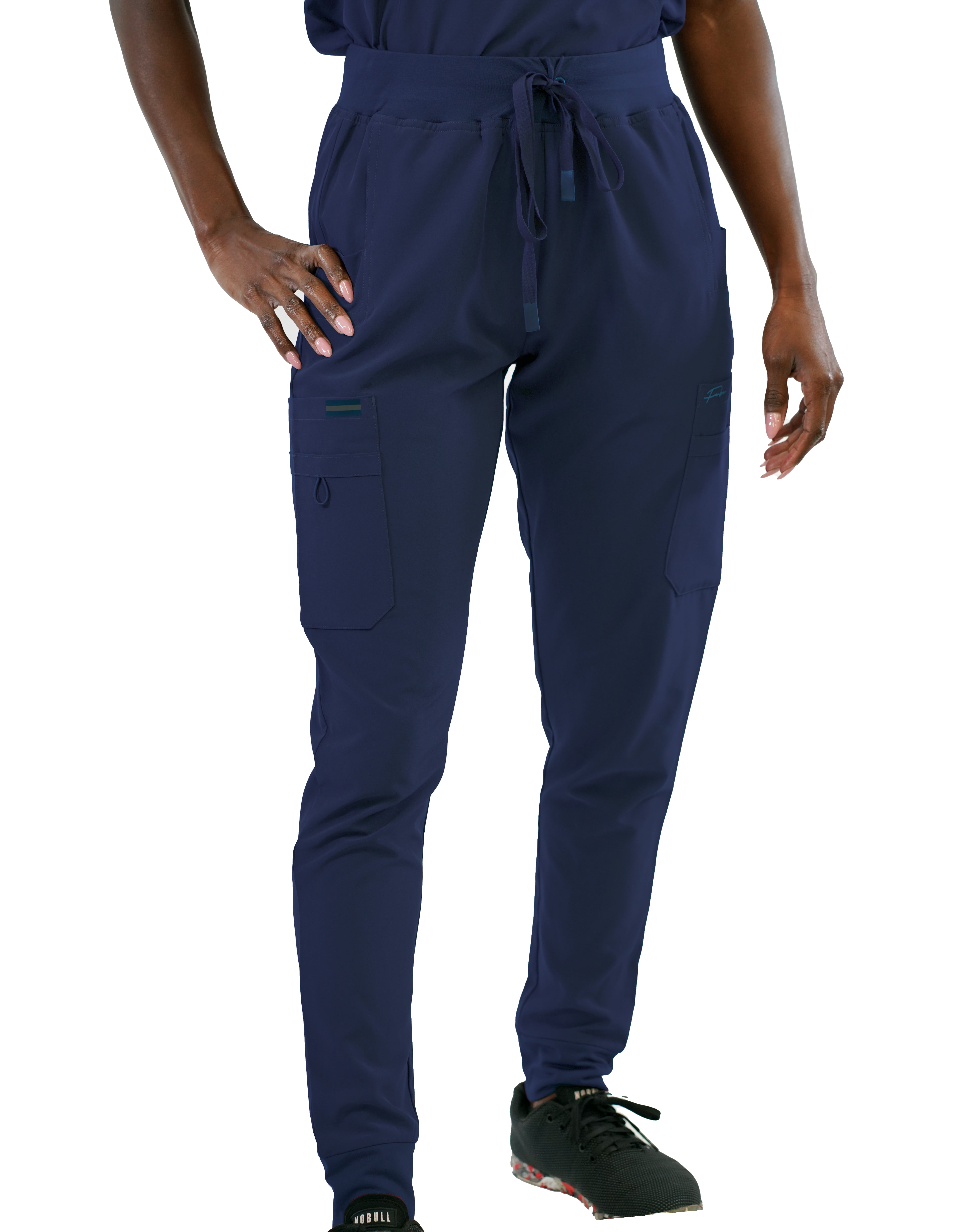 Fubu Women s Slim Fit High Waisted Jogger Yoga Scrub Pant Medical Nursing Uniform