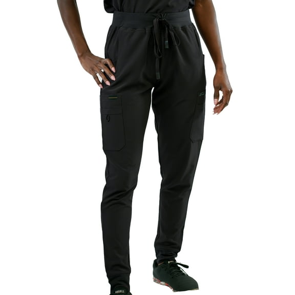Fubu Women's Slim Fit High Waisted Jogger Yoga Scrub Pant Medical Nursing Uniform