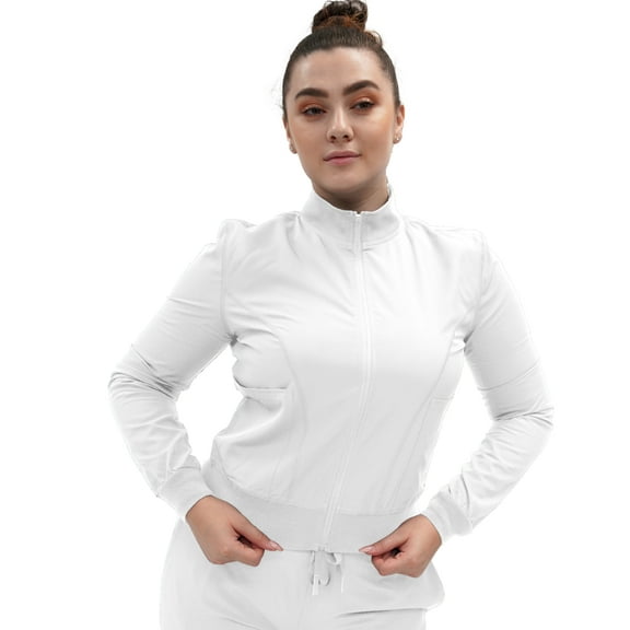 Fubu Women's Zip Front Warm-Up Scrub Jacket Medical Nursing Uniform