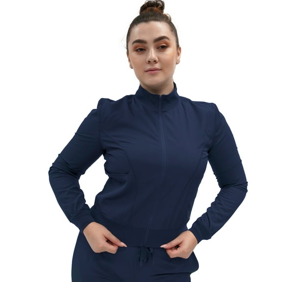 Fubu Women's Zip Front Warm-Up Scrub Jacket Medical Nursing Uniform