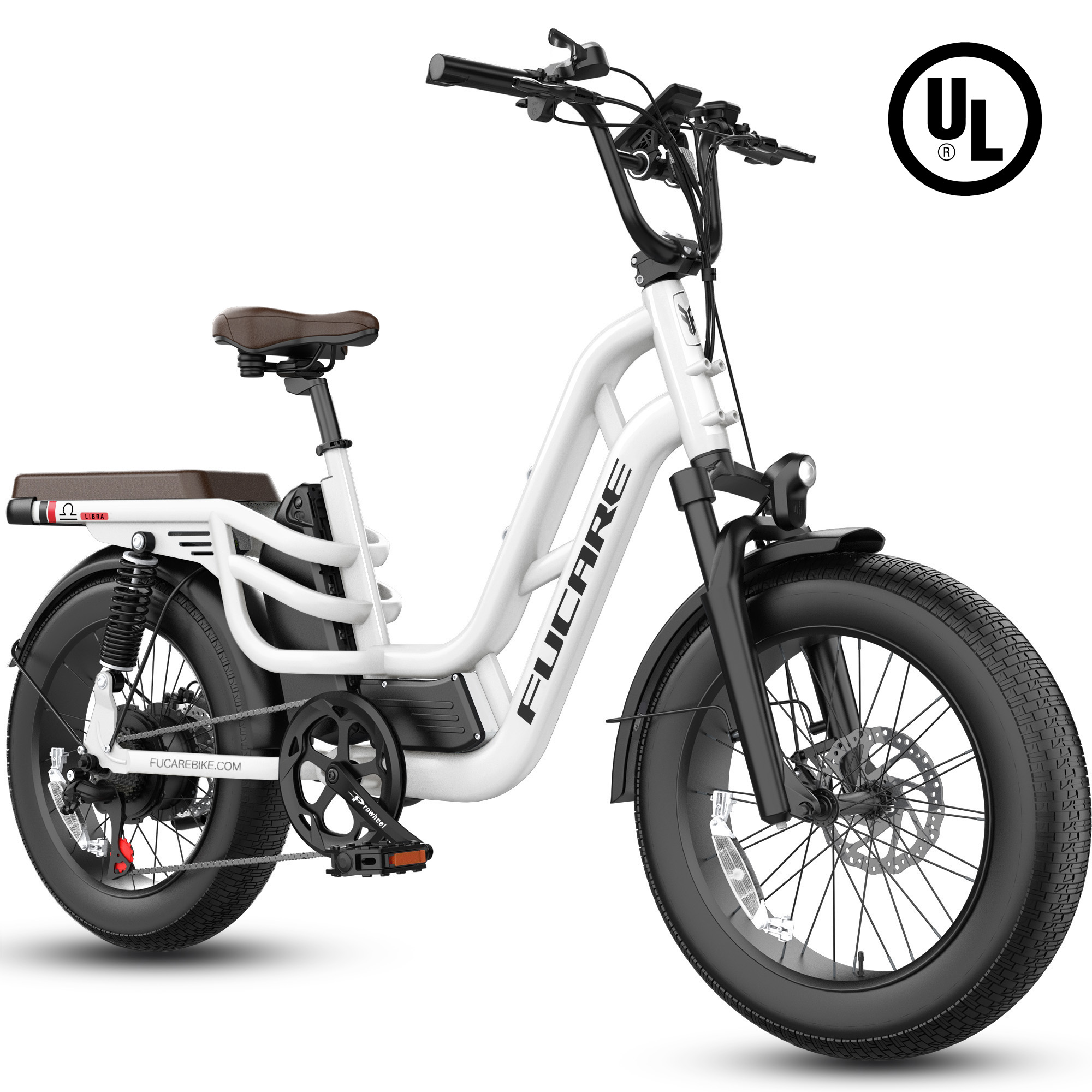 Fucare Libra 1200W Full Suspension Electric Bike for Adults 48V EBike with LCD Color Display 204.0 All-Terrain Fat Tire Electric Bicycles UL 2849