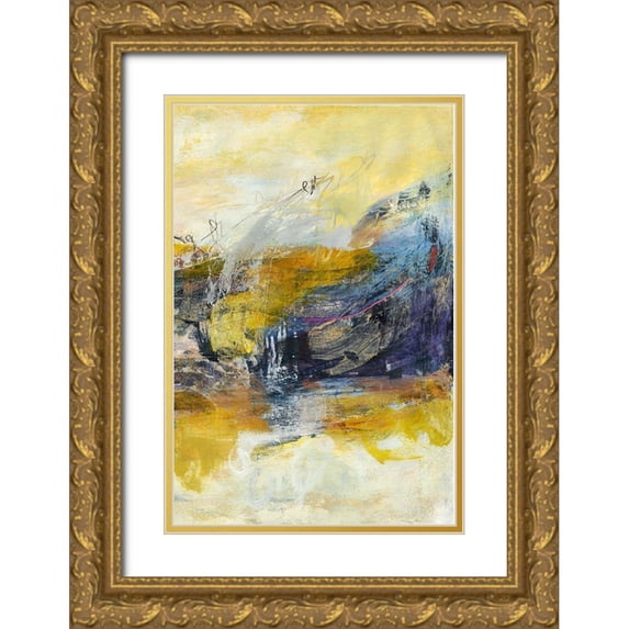 Fuchs, Jodi 11x14 Gold Ornate Wood Framed with Double Matting Museum Art Print Titled - Textured Triptych III