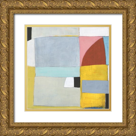 Fuchs, Jodi 12x12 Gold Ornate Wood Framed with Double Matting Museum Art Print Titled - Mediterranean Abstract I