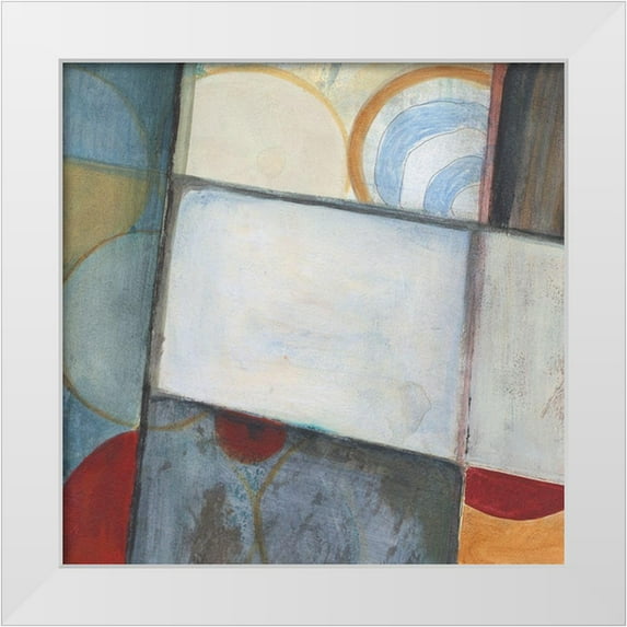 Fuchs, Jodi 12x12 White Modern Wood Framed Museum Art Print Titled - Seven Circles III