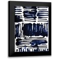 thumbnail image 1 of Fuchs, Jodi 12x14 Black Modern Framed Museum Art Print Titled - Indigo Stripes I, 1 of 5