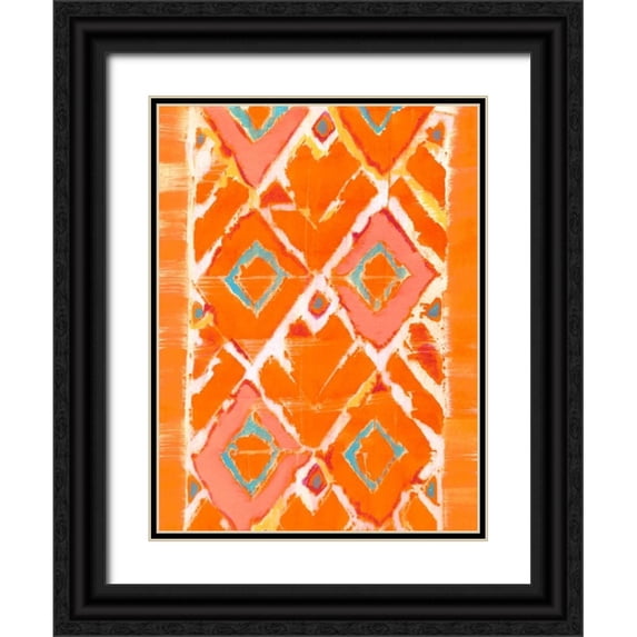 Fuchs, Jodi 12x14 Black Ornate Wood Framed with Double Matting Museum Art Print Titled - Orange Tribal II