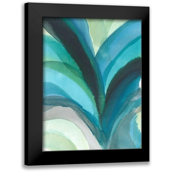 Fuchs, Jodi 15x18 Black Modern Framed Museum Art Print Titled - Big Blue Leaf I