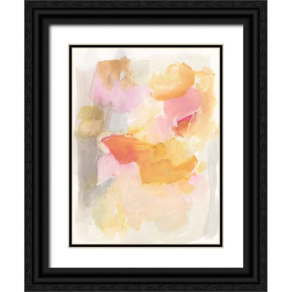 Fuchs, Jodi 15x18 Black Ornate Wood Framed with Double Matting Museum Art Print Titled - Warm Petals I