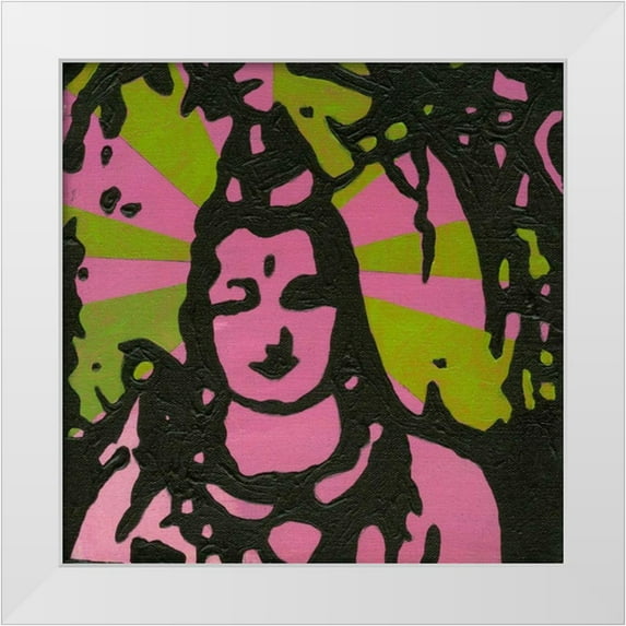 Fuchs, Jodi 20x20 White Modern Wood Framed Museum Art Print Titled - Bliss Buddha II