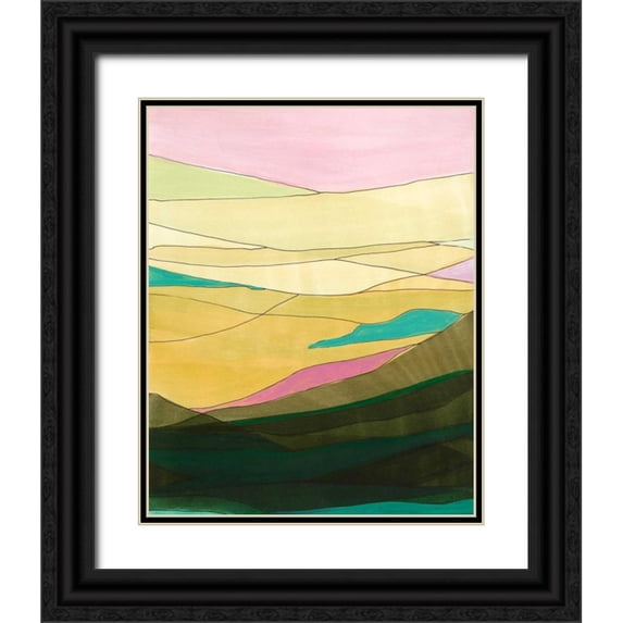 Fuchs, Jodi 20x24 Black Ornate Wood Framed with Double Matting Museum Art Print Titled - Pink Hills I