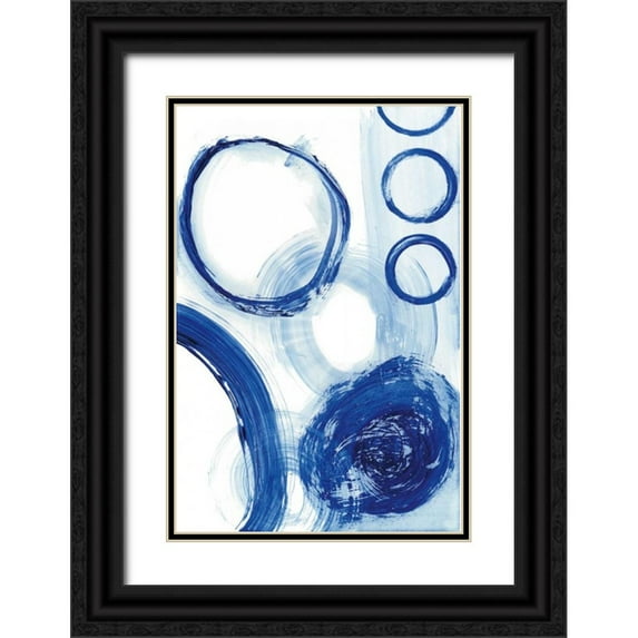 Fuchs, Jodi 23x32 Black Ornate Wood Framed with Double Matting Museum Art Print Titled - Blue Circle Study III