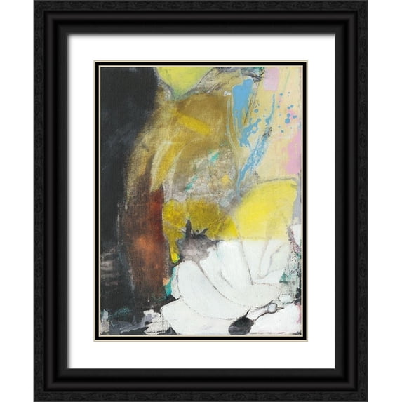 Fuchs, Jodi 25x32 Black Ornate Wood Framed with Double Matting Museum Art Print Titled - Abstract Koi Pond I